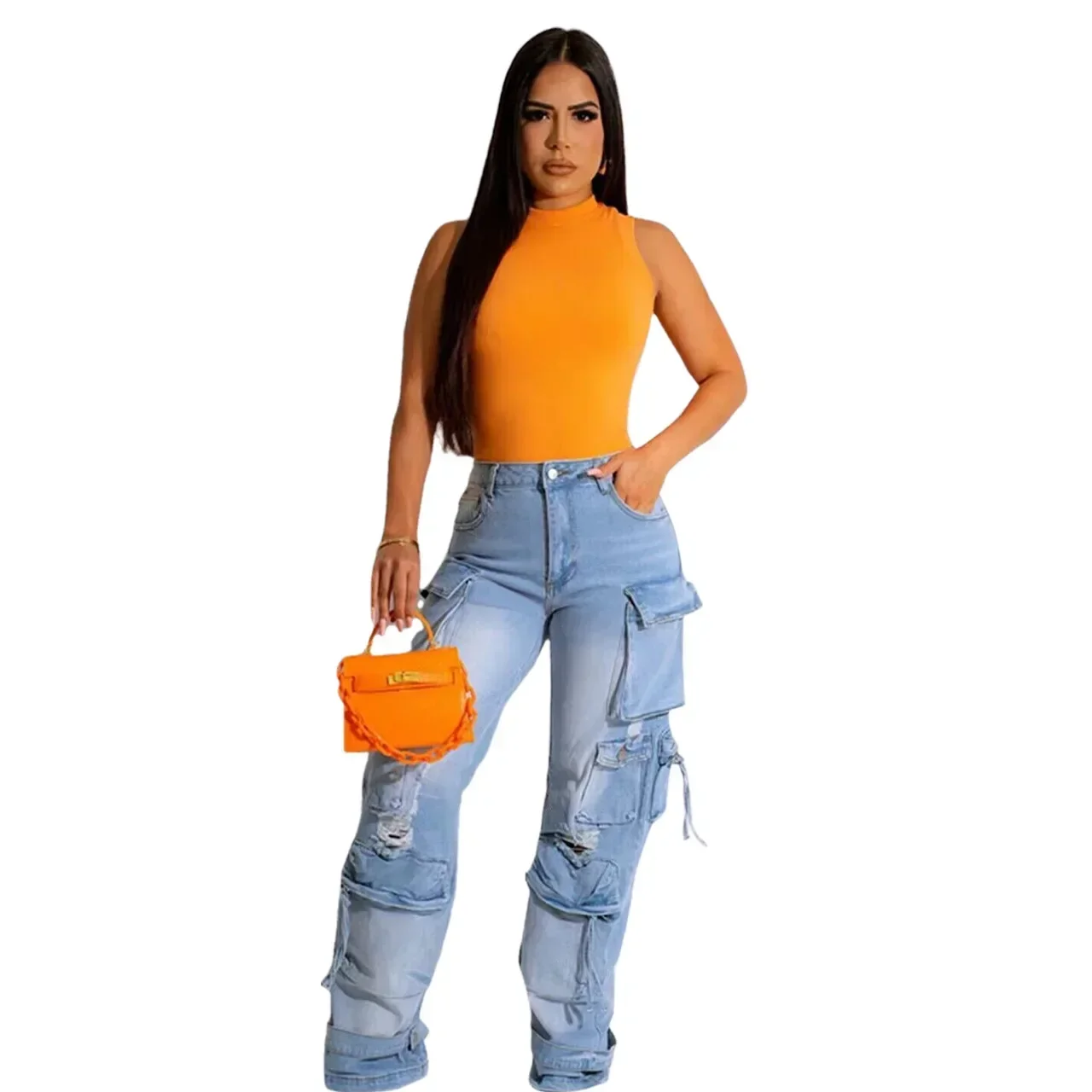 2024 Denim Pocket Pants Jeans Women Streetwear Retro Loose Wide Leg Overalls Vintage Button Long Capris Sporty Y2k Cargo Pants
2024 Denim Pocket Pants Jeans Women Streetwear Retro Loose Wide Leg Overalls Vintage Button Long Capris Sporty Y2k Cargo Pants