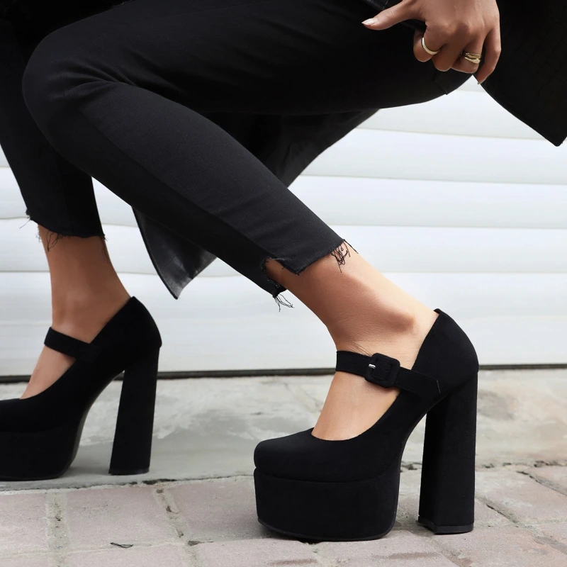 Flock Black Women's Pumps Shoes Sexy Gothic Platform High Heels Ladies Ankle Strap Office Party Dance Fetish Shoes 2024 Spring
Flock Black Women's Pumps Shoes Sexy Gothic Platform High Heels Ladies Ankle Strap Office Party Dance Fetish Shoes 2024 Spring
