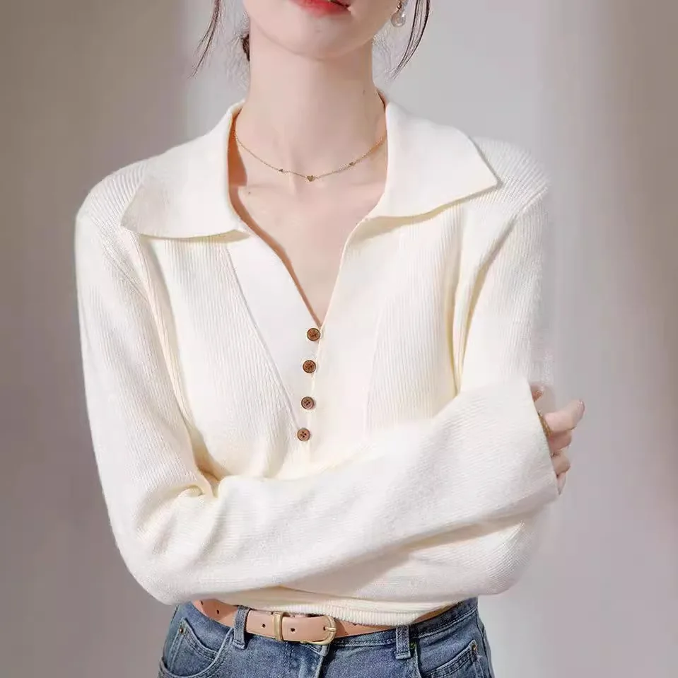 Korean Chic Turndown Collar Sweaters Female Slim Fit Long Sleeve Cropped Sweater for Woman Streetwear Knit Pullovers
Korean Chic Turndown Collar Sweaters Female Slim Fit Long Sleeve Cropped Sweater for Woman Streetwear Knit Pullovers