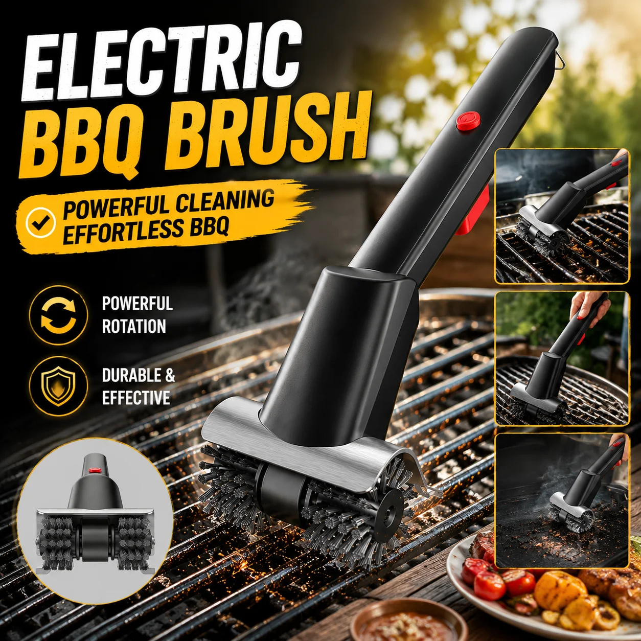 Electric BBQ Cleaning Brush Rotatable Steel Bristle Grill Cleaner Portable Barbecue Grid Washing Tool For Outdoor Barbecue Use
Electric BBQ Cleaning Brush Rotatable Steel Bristle Grill Cleaner Portable Barbecue Grid Washing Tool For Outdoor Barbecue Use