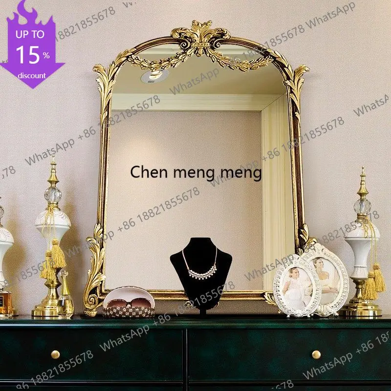 European retro desktop vanity mirror wall-mounted carved decorative mirror bedroom court bathroom bathroom mirror
European retro desktop vanity mirror wall-mounted carved decorative mirror bedroom court bathroom bathroom mirror