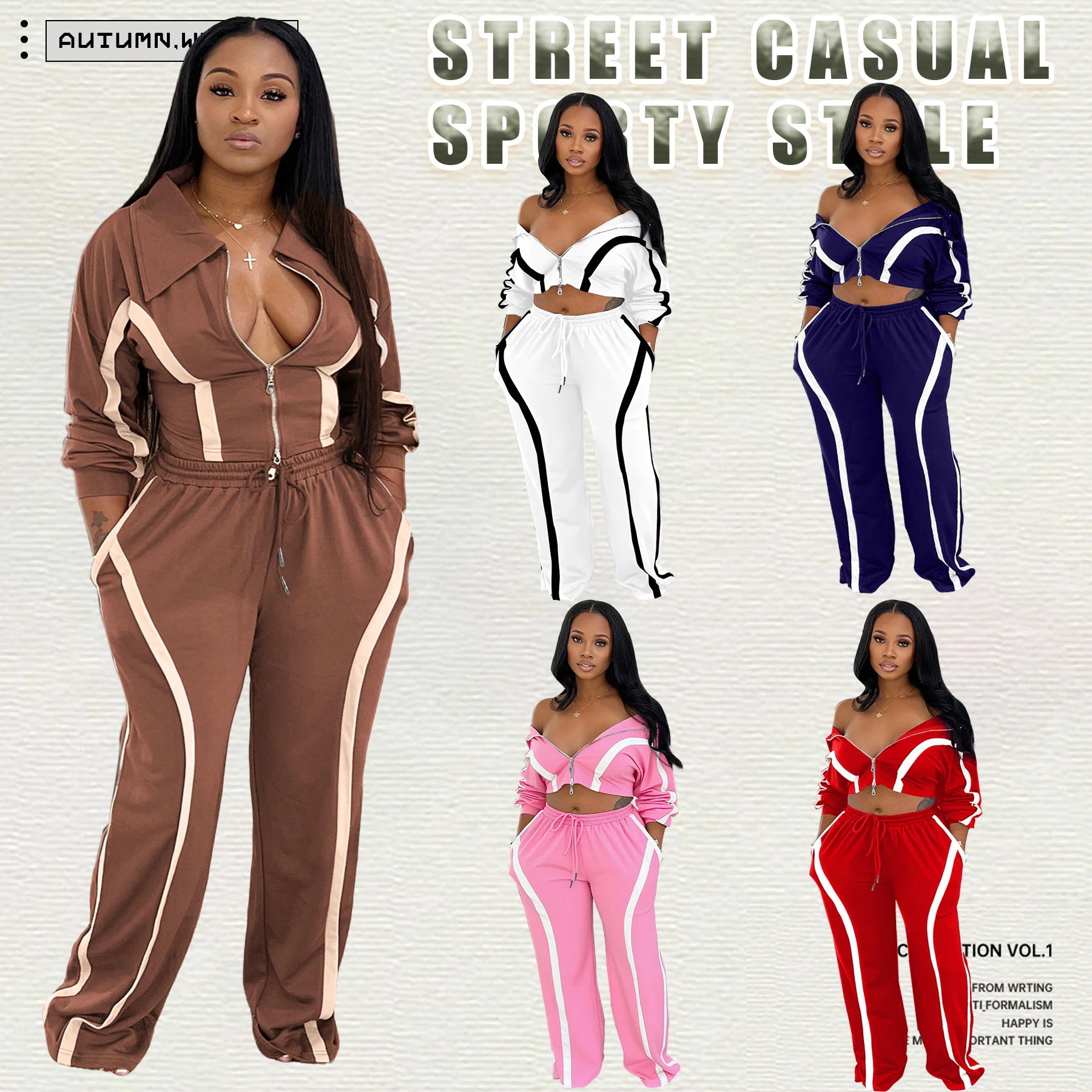 M3092 Women's Fashion Patchwork Two-Piece Blazer with Collar and Short Sleeve - Comfortable Wide Leg Pants - Casual Street Sport
M3092 Women's Fashion Patchwork Two-Piece Blazer with Collar and Short Sleeve - Comfortable Wide Leg Pants - Casual Street Sport