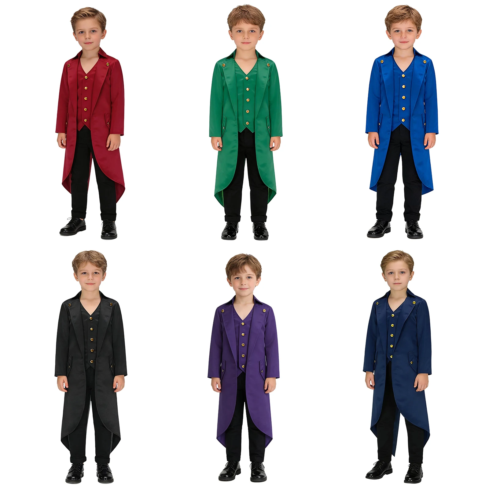Boys Medieval Renaissance Costume Tuxedo Vintage Steampunk Tailcoat Jacket Halloween Victorian Gothic Clothes Court Uniform Coat
Boys Medieval Renaissance Costume Tuxedo Vintage Steampunk Tailcoat Jacket Halloween Victorian Gothic Clothes Court Uniform Coat