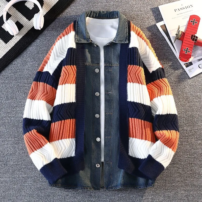 Casual Men's Knit Sweater Cardigan Jackets Fashion 2025 Spring Autumn Soft Single Breasted Striped Coat Streetwear Tops Clothing
Casual Men's Knit Sweater Cardigan Jackets Fashion 2025 Spring Autumn Soft Single Breasted Striped Coat Streetwear Tops Clothing
