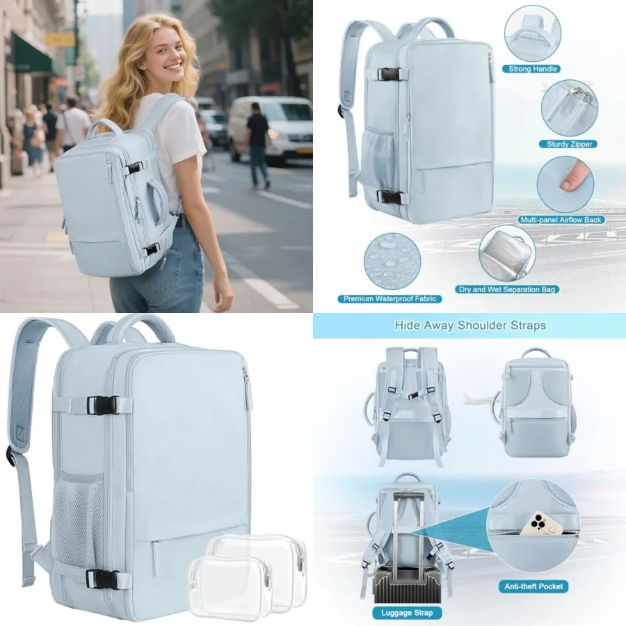 Large Expandable Travel Backpack for Men and Women, 17 Inch Laptop, Waterproof, Casual, College, Business, Hiking, Camping
Large Expandable Travel Backpack for Men and Women, 17 Inch Laptop, Waterproof, Casual, College, Business, Hiking, Camping