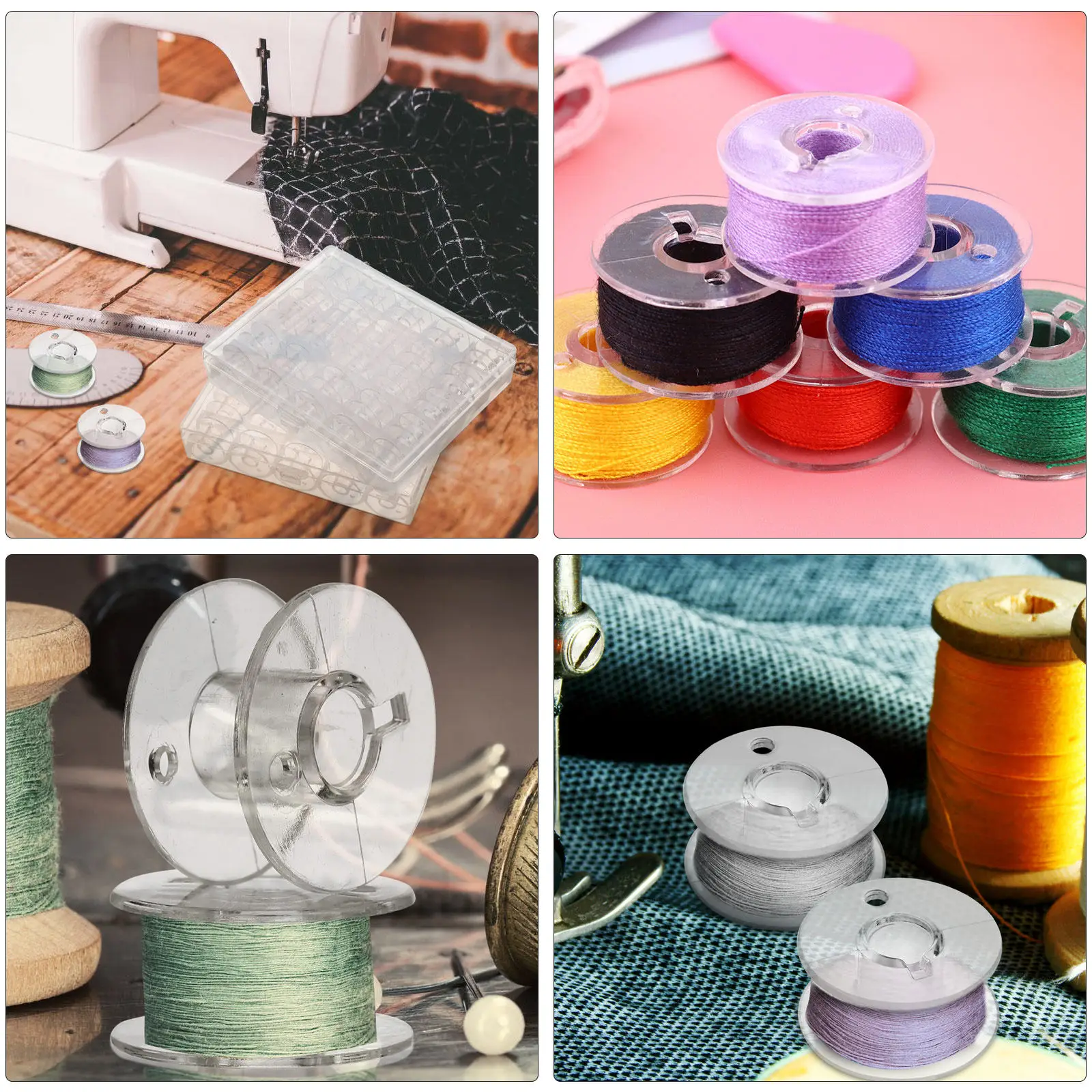 1Set Portable Thread Bobbins Transparent Color Generous Design Prevent Unraveling Thread Bobbins Clear Empty Spools
1Set Portable Thread Bobbins Transparent Color Generous Design Prevent Unraveling Thread Bobbins Clear Empty Spools