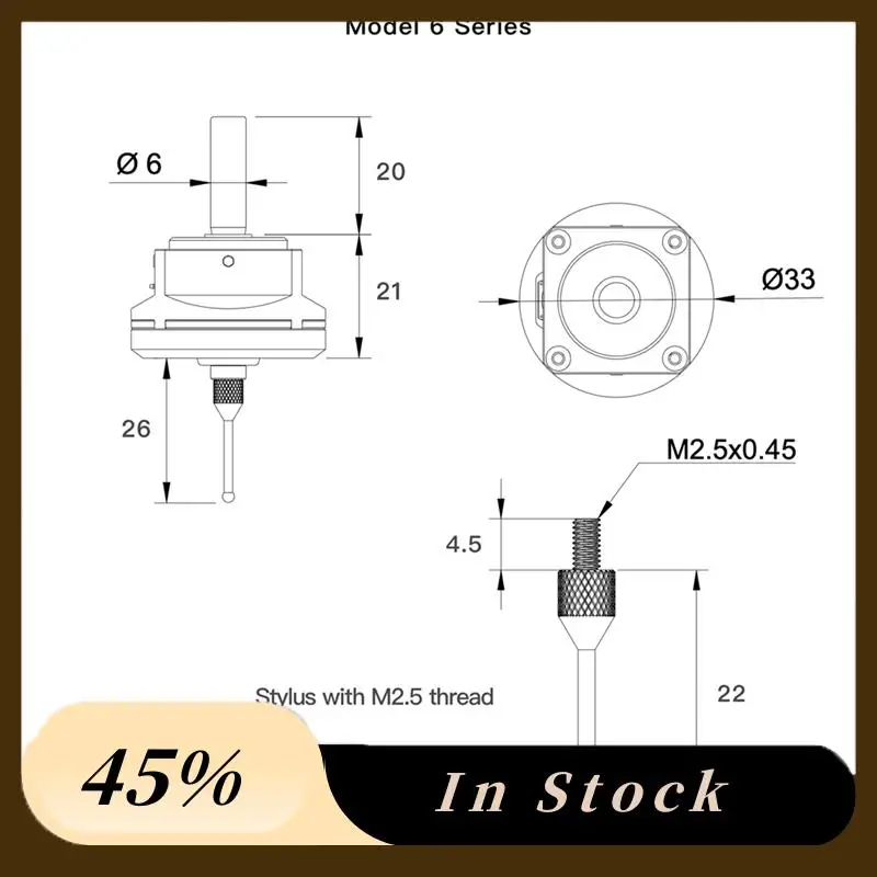 The New CNC Latest V6 Anti-Roll 3D Touch Probe Edge Finder To Find The Center Desktop CNC Probe Compatible With Mach3 And Grbl
The New CNC Latest V6 Anti-Roll 3D Touch Probe Edge Finder To Find The Center Desktop CNC Probe Compatible With Mach3 And Grbl