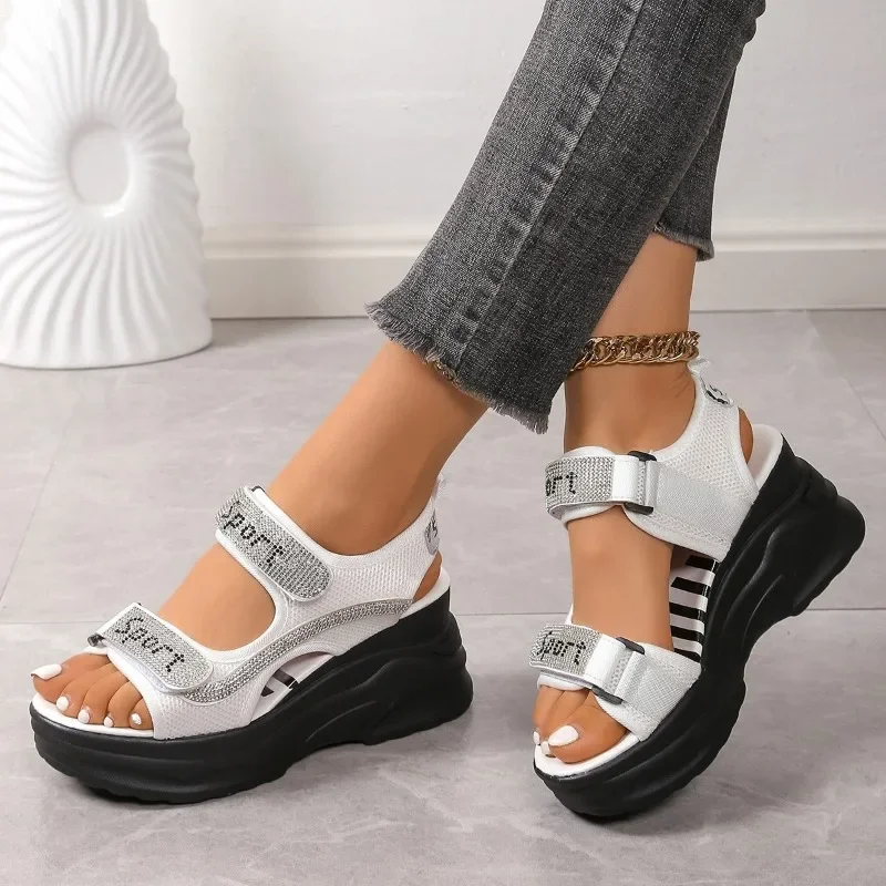 2025 Hot Sale Women's Crystal Round Toe Wedges Sandals Outdoor Casual Shoes Plus Size Design for Beach Daily Wear Sandals
2025 Hot Sale Women's Crystal Round Toe Wedges Sandals Outdoor Casual Shoes Plus Size Design for Beach Daily Wear Sandals