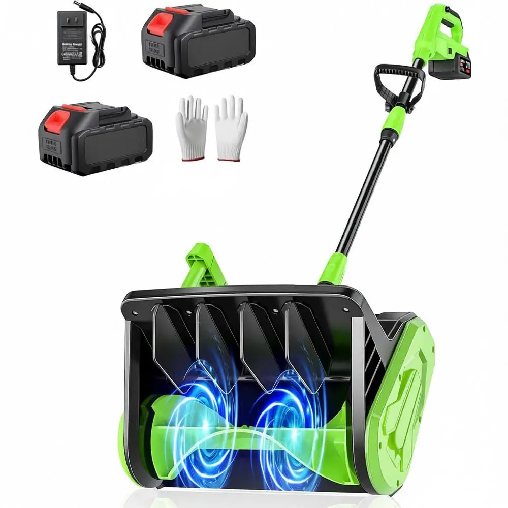 Электрическая лопата для уборки снега 21В, 16-дюймовый бесщеточный снегоуборщик, 2 аккумулятора по 3000 мАч, легкий, без колес.
Электрическая лопата для уборки снега 21В, 16-дюймовый бесщеточный снегоуборщик, 2 аккумулятора по 3000 мАч, легкий, без колес.