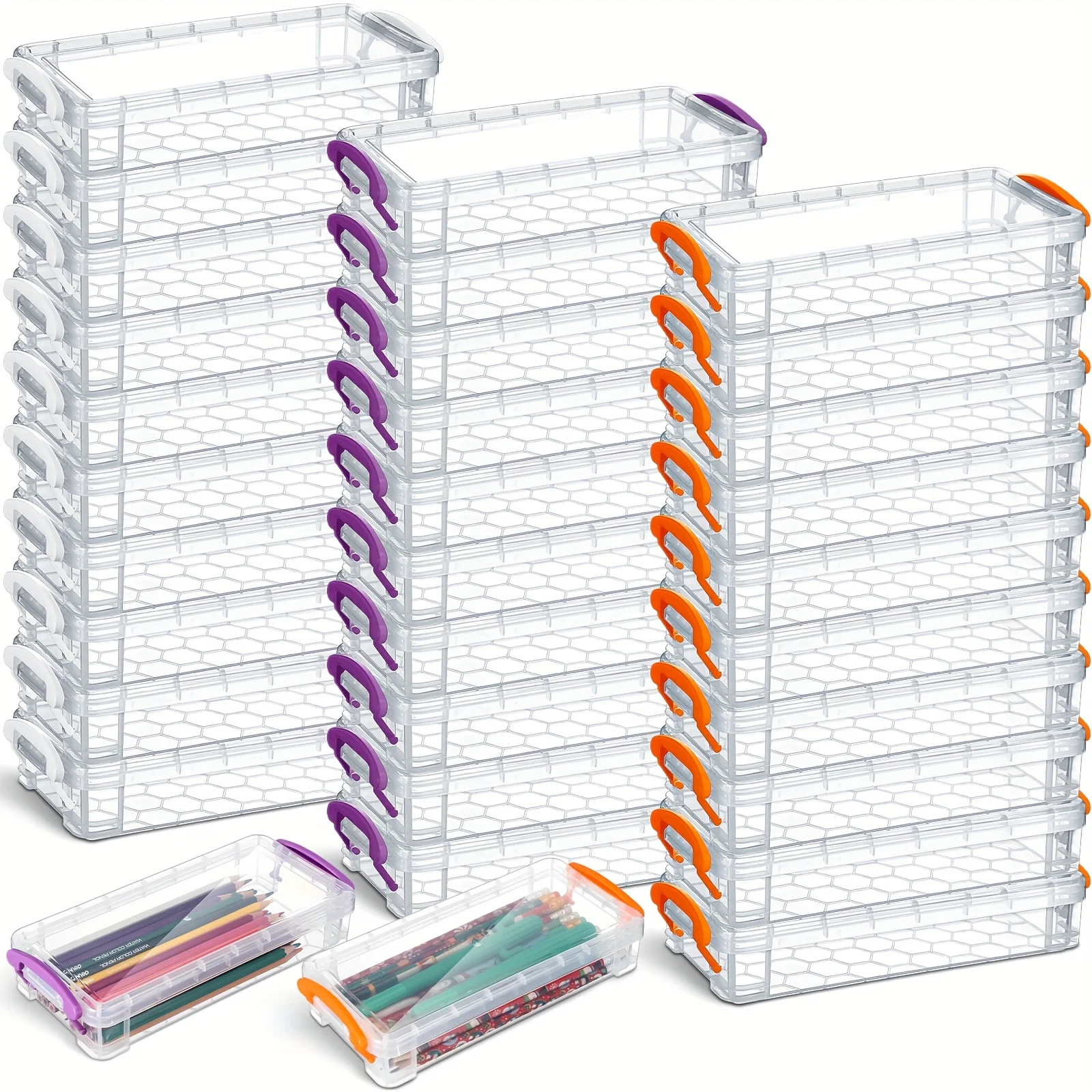 30pcs Large Capacity Plastic Pencil Box Bulk Transparent Pencil Case Box with Snap Tight Lid Stackable Clear Organizer
30pcs Large Capacity Plastic Pencil Box Bulk Transparent Pencil Case Box with Snap Tight Lid Stackable Clear Organizer