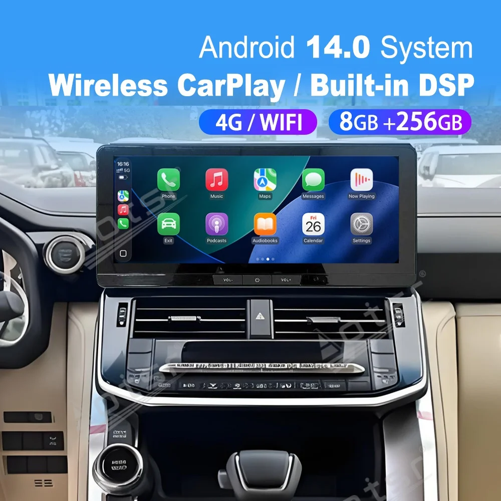 Для Toyota Land Cruiser LC300 2021-2025, 12,3-дюймовая автомагнитола Qualcomm Android 13 с 2K IPS экраном, беспроводным CarPlay, GPS-навигацией, DSP, SWC
Для Toyota Land Cruiser LC300 2021-2025, 12,3-дюймовая автомагнитола Qualcomm Android 13 с 2K IPS экраном, беспроводным CarPlay, GPS-навигацией, DSP, SWC