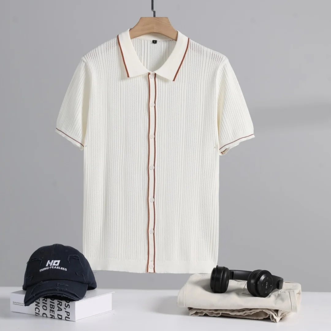 Slavinson Men's Short Sleeve Summer Fashion Retro Knit Lapel Top Solid Color Soft Breathable Light Polo Knitwear Men US Size
Slavinson Men's Short Sleeve Summer Fashion Retro Knit Lapel Top Solid Color Soft Breathable Light Polo Knitwear Men US Size