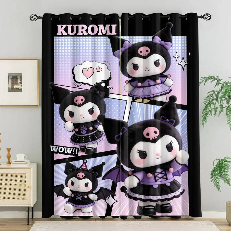Sanrio Kuromi Blackout Curtains Kawaii Comic Style 3D Plush Print Window Drapes Castle for Girls Teens Bedroom Decor
Sanrio Kuromi Blackout Curtains Kawaii Comic Style 3D Plush Print Window Drapes Castle for Girls Teens Bedroom Decor