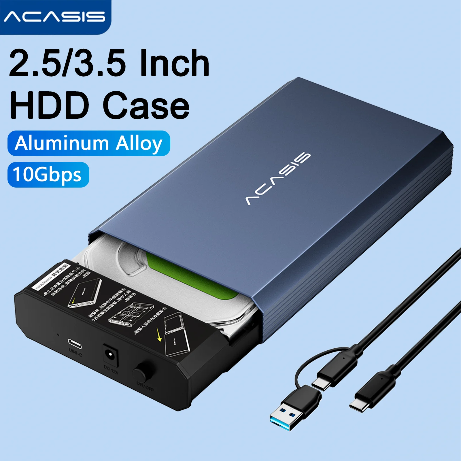 ACASIS 2.5''/3.5'' HDD Case Adapter 10Gbps Aluminum Alloy USB3.2 Type C Gen2 HDD Enclosure 30TB Expansion Tool-free for Laptop
ACASIS 2.5''/3.5'' HDD Case Adapter 10Gbps Aluminum Alloy USB3.2 Type C Gen2 HDD Enclosure 30TB Expansion Tool-free for Laptop