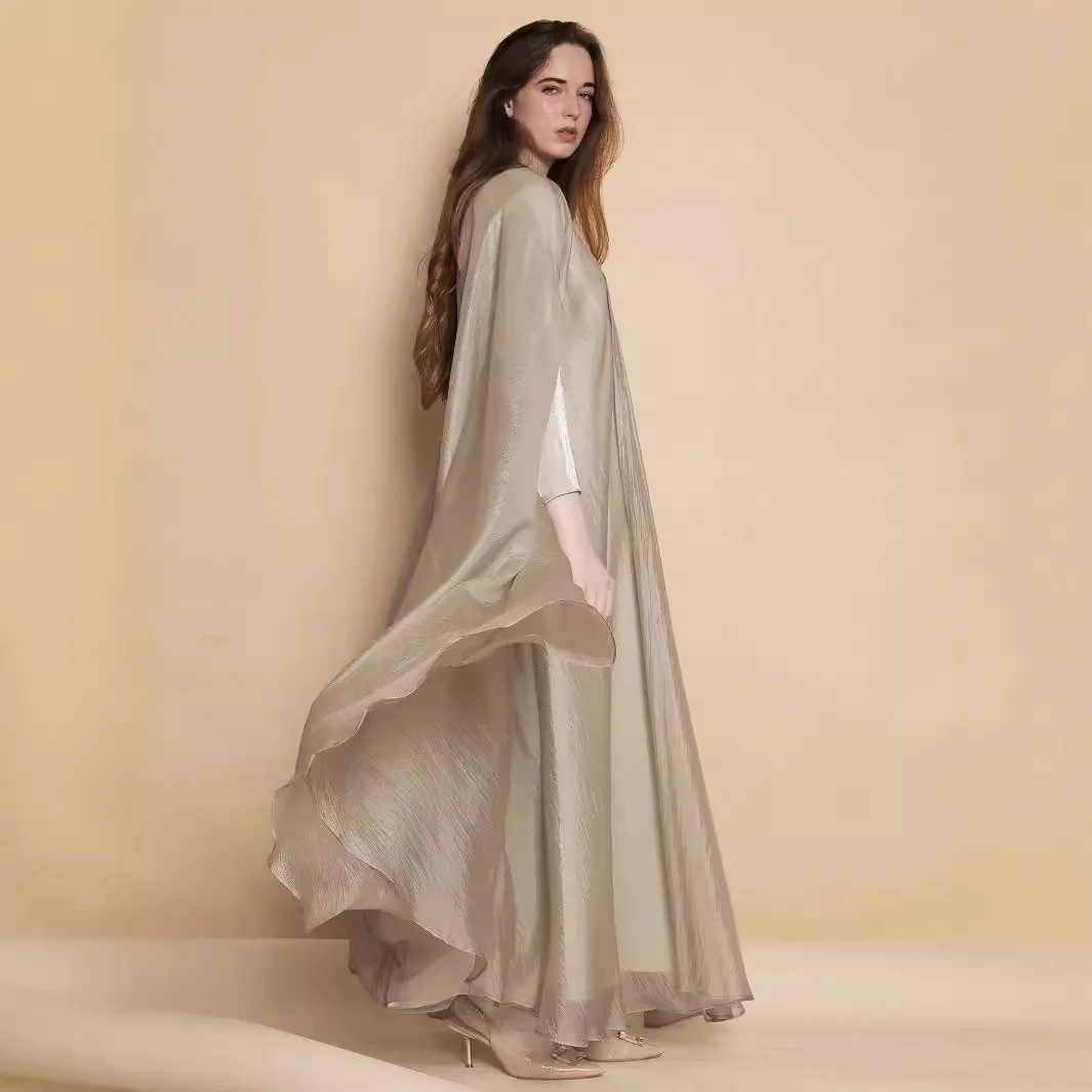 UNI Elegant Muslim Fashion Dubai Women Shiny Satin Kimono Open Abaya 2pc Set Moroccan Kaftan Party Clothing Turkish Arab Robes
UNI Elegant Muslim Fashion Dubai Women Shiny Satin Kimono Open Abaya 2pc Set Moroccan Kaftan Party Clothing Turkish Arab Robes