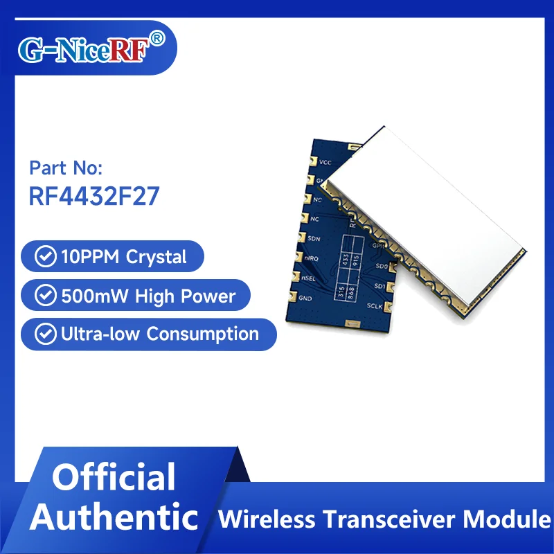 4PCS/Lot RF4432F27 NiceRF 500mW FSK Front-end Module 10PPM Crystal And Time Wake-up Function
4PCS/Lot RF4432F27 NiceRF 500mW FSK Front-end Module 10PPM Crystal And Time Wake-up Function
