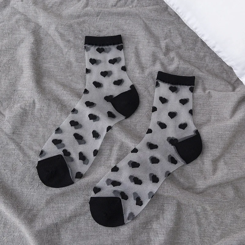 4 Pairs Sweet Cute Lolita Silk Lace Socks Ruffled Love Heart Pattern Thin Socks Women Girls JK Mesh Crystal Transparent Sock
4 Pairs Sweet Cute Lolita Silk Lace Socks Ruffled Love Heart Pattern Thin Socks Women Girls JK Mesh Crystal Transparent Sock