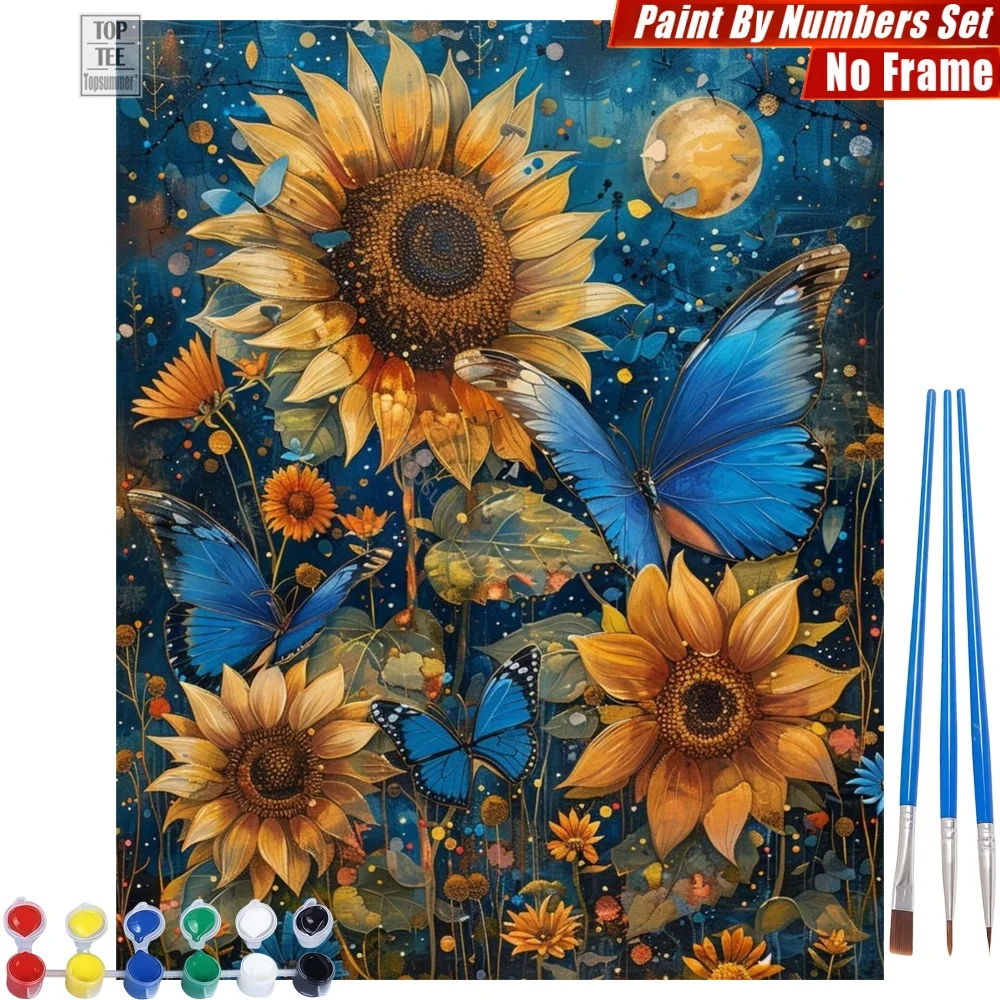 Nocturnal sunflower field DIY Painting By Numbers Kit - Blue butterflies moon Relaxing Activities Father'S Day Gift For Husband
Nocturnal sunflower field DIY Painting By Numbers Kit - Blue butterflies moon Relaxing Activities Father'S Day Gift For Husband