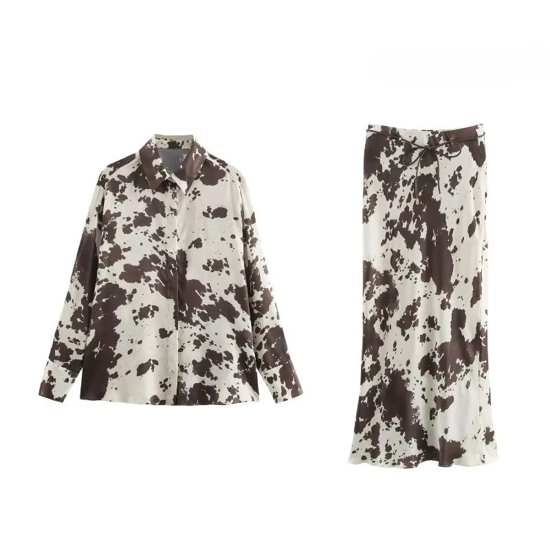 Women's Set Two Pieces Holiday Outfits Womens Print Long Skirts Sets Long Sleeve Shirts Sets Elegant Casual Women's Set
Women's Set Two Pieces Holiday Outfits Womens Print Long Skirts Sets Long Sleeve Shirts Sets Elegant Casual Women's Set