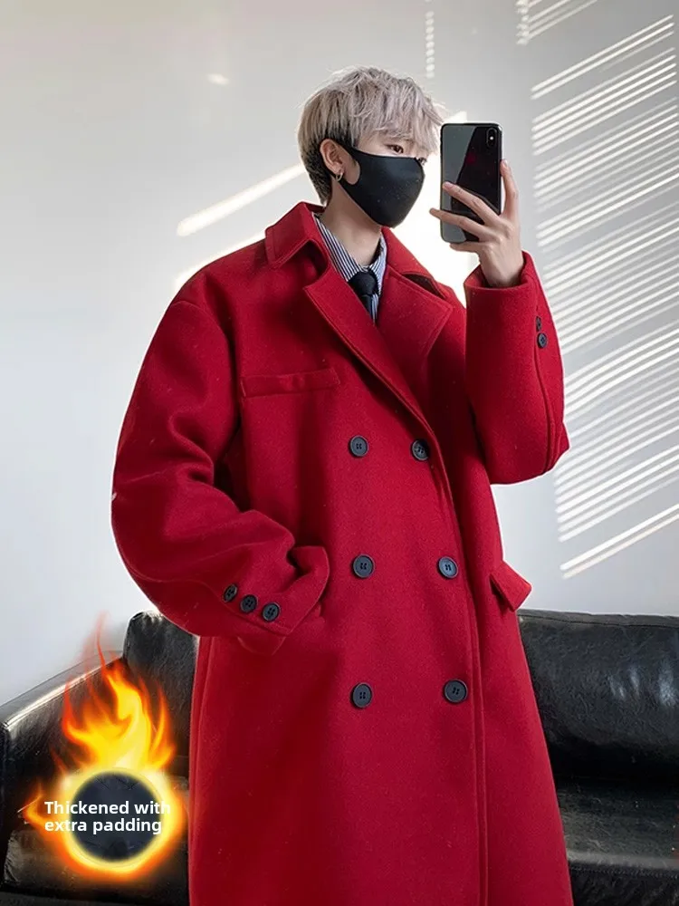 Red Men's Winter Coat 2024 Dragon Year New Year Sle Mid-Length Woolen Jaet Double-Breasted Korean Sle Warmth Stand Fit
Red Men's Winter Coat 2024 Dragon Year New Year Sle Mid-Length Woolen Jaet Double-Breasted Korean Sle Warmth Stand Fit