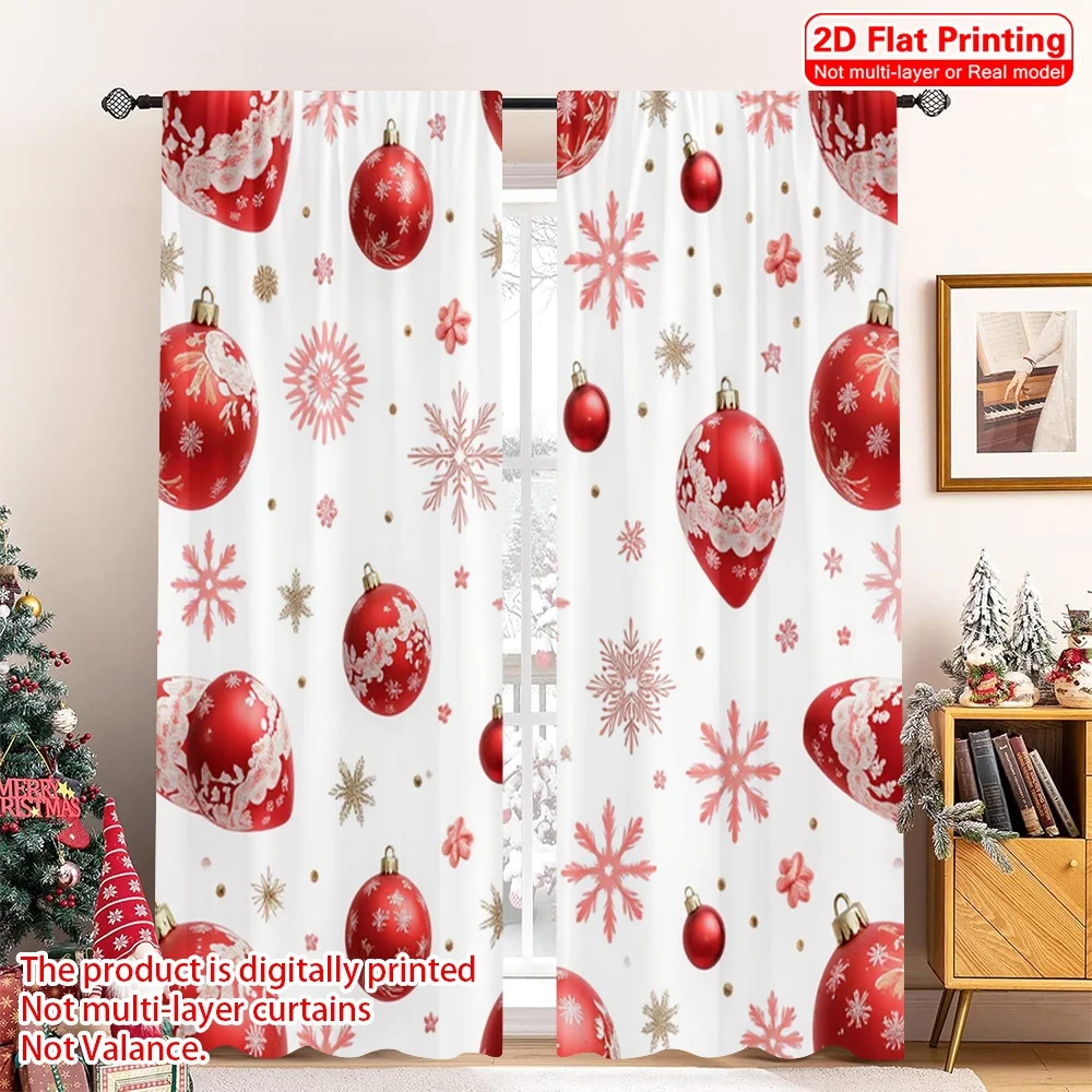 2pcs 2D flat printing Merry Christmas Popular Curtain Red Baubles Snowflakes Stars Festive Polyester Without Electricity Festive
2pcs 2D flat printing Merry Christmas Popular Curtain Red Baubles Snowflakes Stars Festive Polyester Without Electricity Festive
