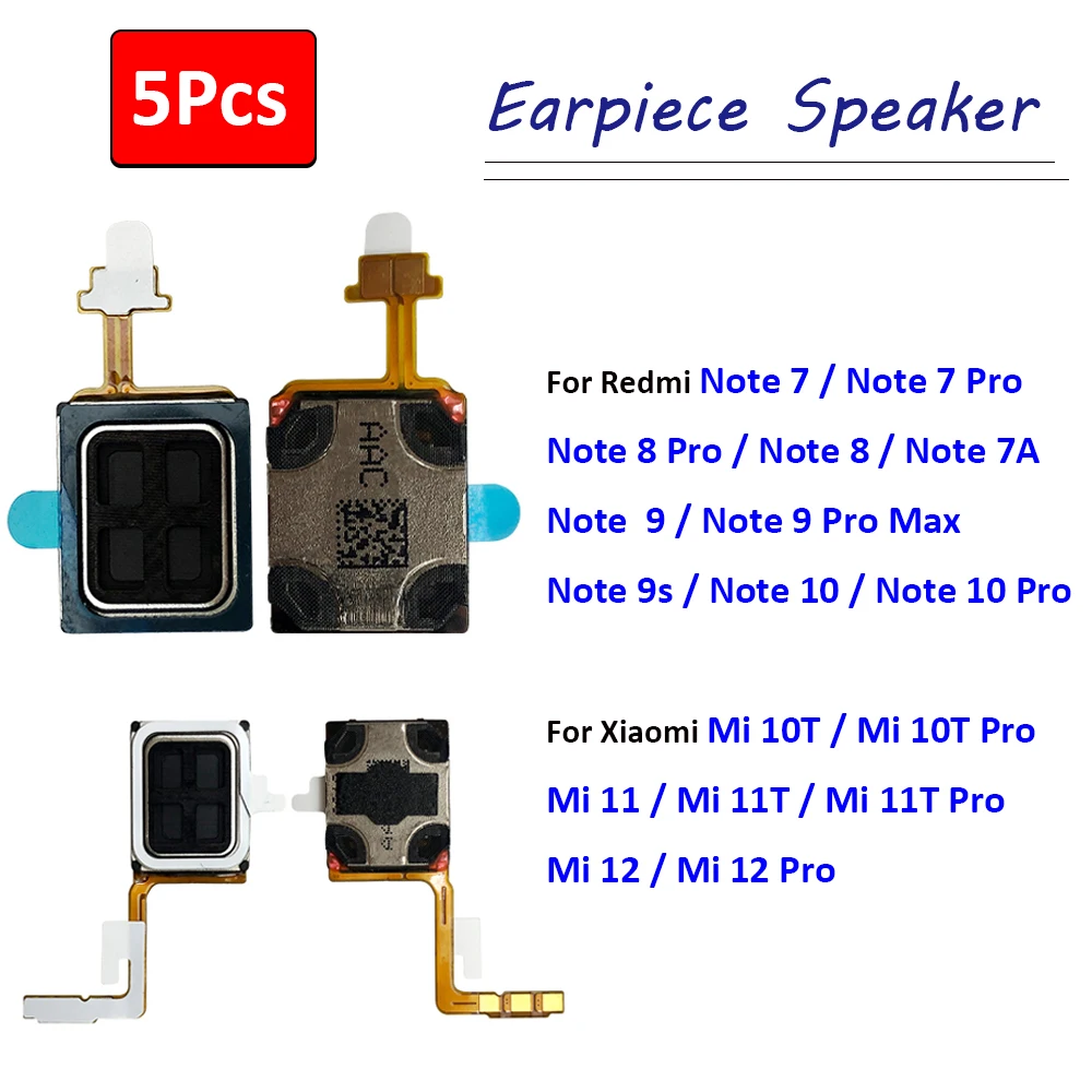 5Pcs,Front Top Earpiece Earphone Ear Speaker Sound Receiver For Xiaomi Mi 10T 11T 12 Pro Redmi Note 7 8 9 Pro 9S 10 Pro
5Pcs,Front Top Earpiece Earphone Ear Speaker Sound Receiver For Xiaomi Mi 10T 11T 12 Pro Redmi Note 7 8 9 Pro 9S 10 Pro