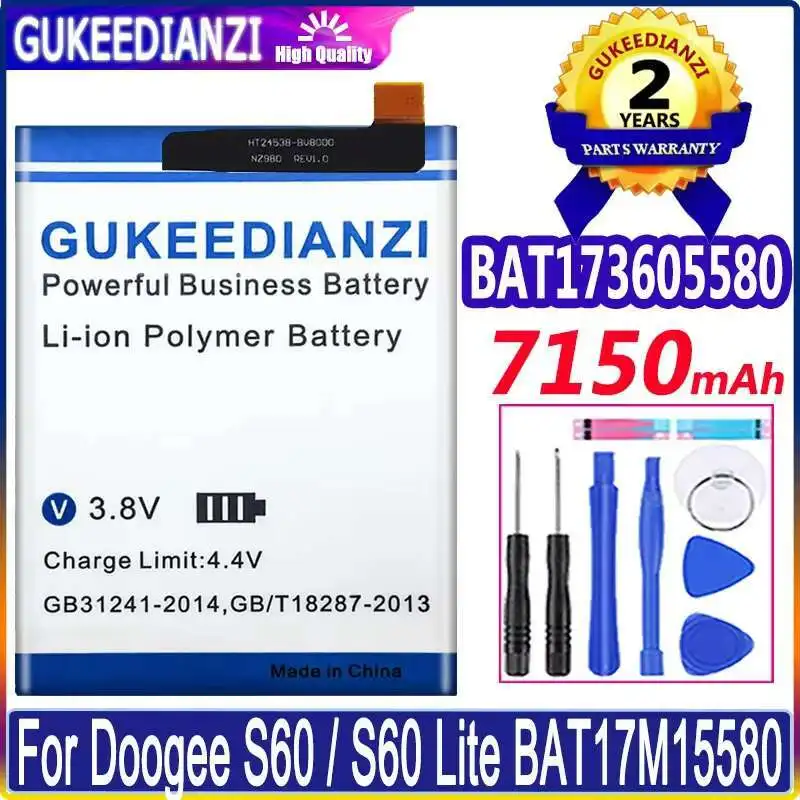 High-Efficiency BAT173605580 7150Mah For Doogee S60 Lite BAT17M15580 Mobile Phone Battery
High-Efficiency BAT173605580 7150Mah For Doogee S60 Lite BAT17M15580 Mobile Phone Battery