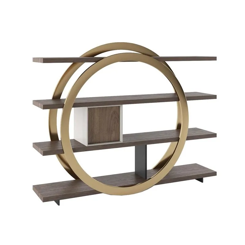 Light luxury stainless steel bookshelf floor to wall household shelf high-end creative solid wood
Light luxury stainless steel bookshelf floor to wall household shelf high-end creative solid wood