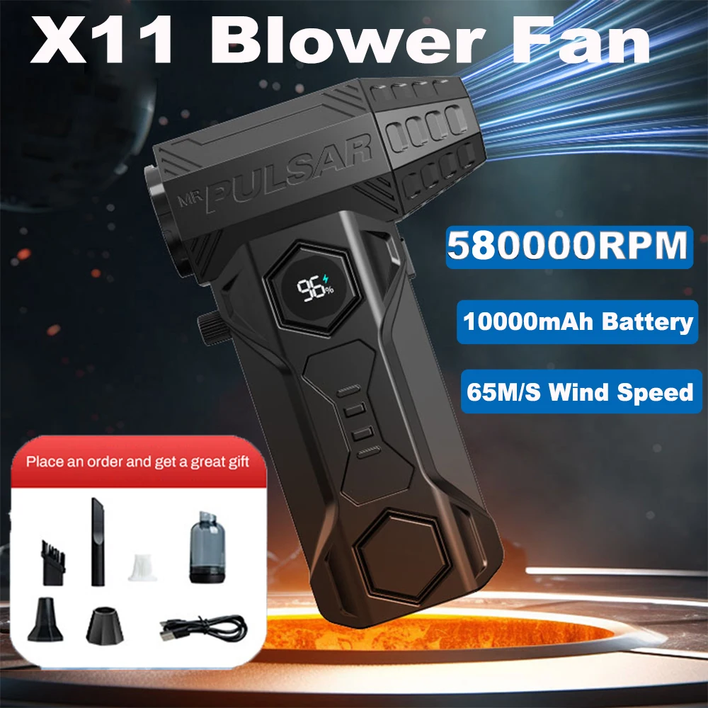 Turbo Violent Fan X11 Blower 580000 RPM Brushless Motor Powerful Air Blower Electric Turbo Jet Blowers for PC Car Keyboard Clean
Turbo Violent Fan X11 Blower 580000 RPM Brushless Motor Powerful Air Blower Electric Turbo Jet Blowers for PC Car Keyboard Clean