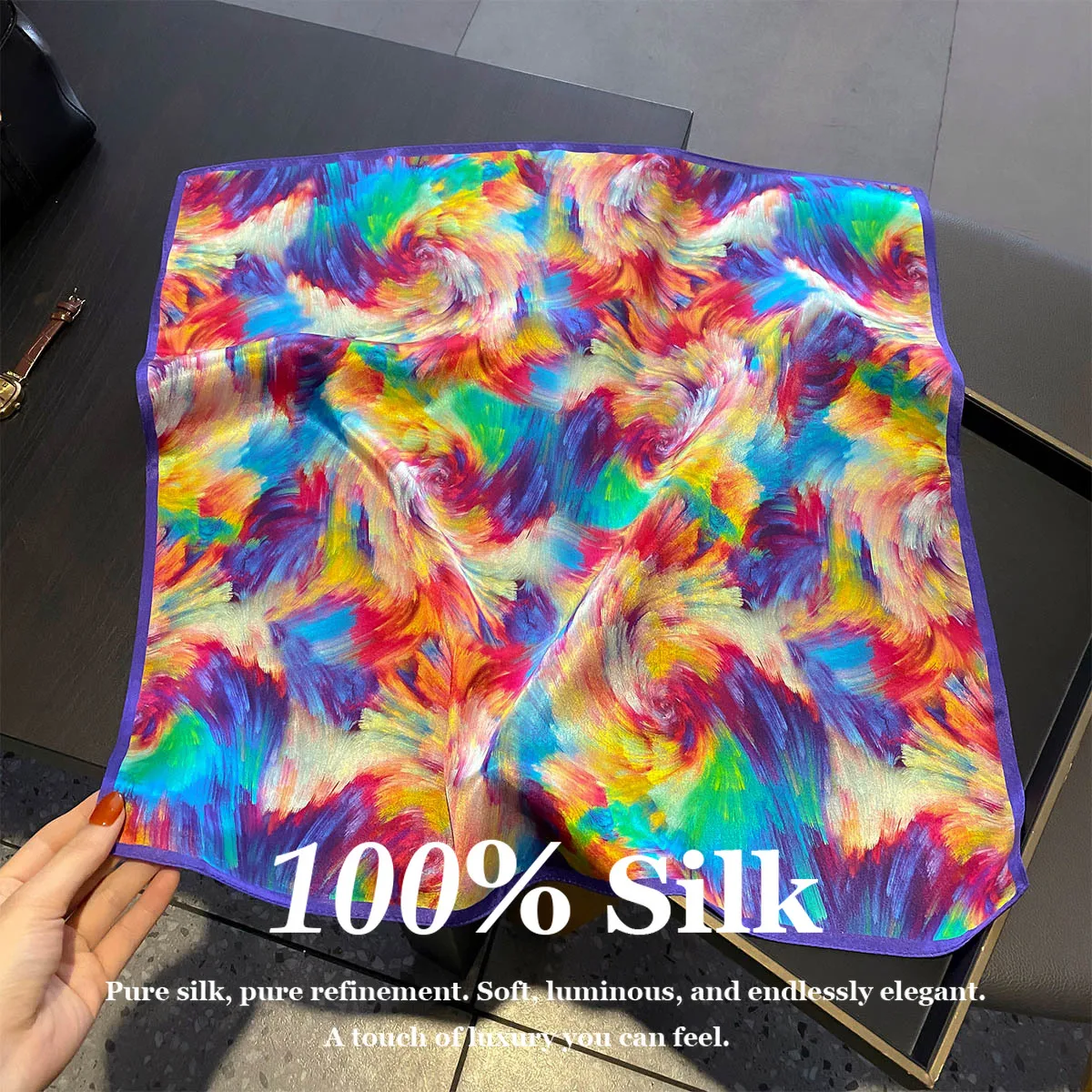 100% Mulberry Silk Scarf Women 53cm Square Neck Scarf Luxury Tie-dye Hair Bandana Small Headband Foulard Female Shawl Wrap Gifts
100% Mulberry Silk Scarf Women 53cm Square Neck Scarf Luxury Tie-dye Hair Bandana Small Headband Foulard Female Shawl Wrap Gifts