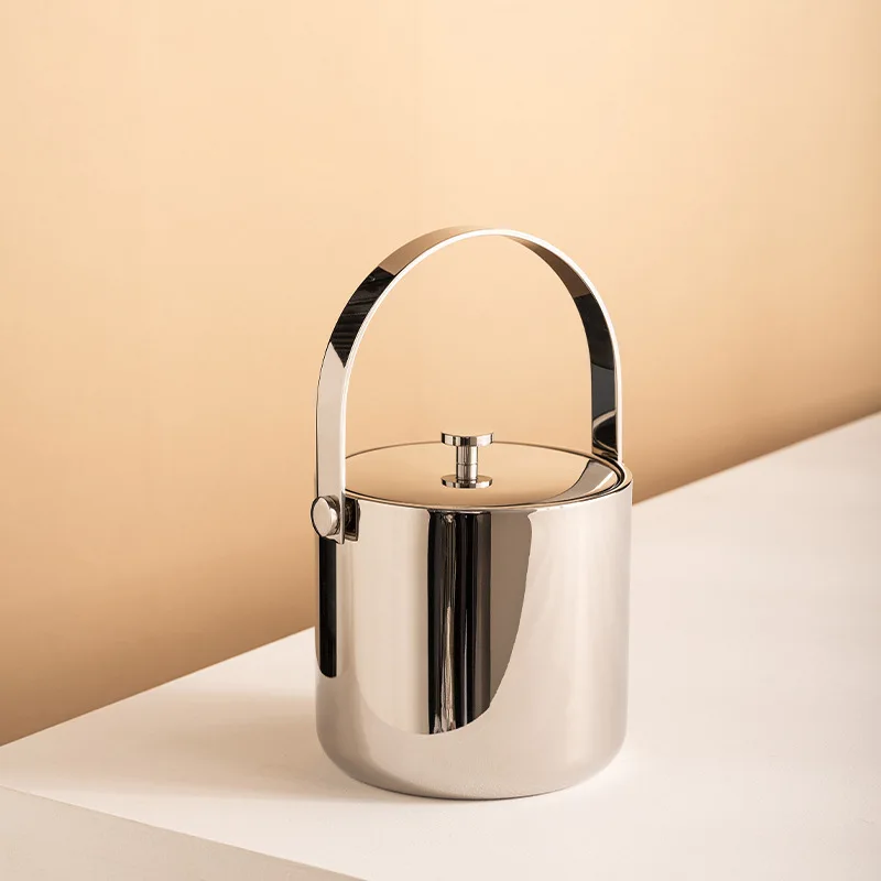 Stainless steel ice bucket handle with lid ice beer bucket model house decoration
Stainless steel ice bucket handle with lid ice beer bucket model house decoration