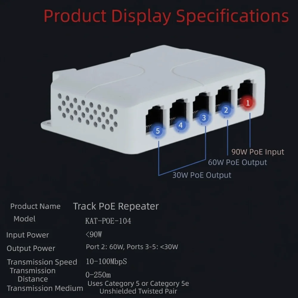 4 Port PoE Extender Industrial 100/1000Mbps Network Switch Repeater Waterproof Gigabit PoE Repeater Outdoor
4 Port PoE Extender Industrial 100/1000Mbps Network Switch Repeater Waterproof Gigabit PoE Repeater Outdoor