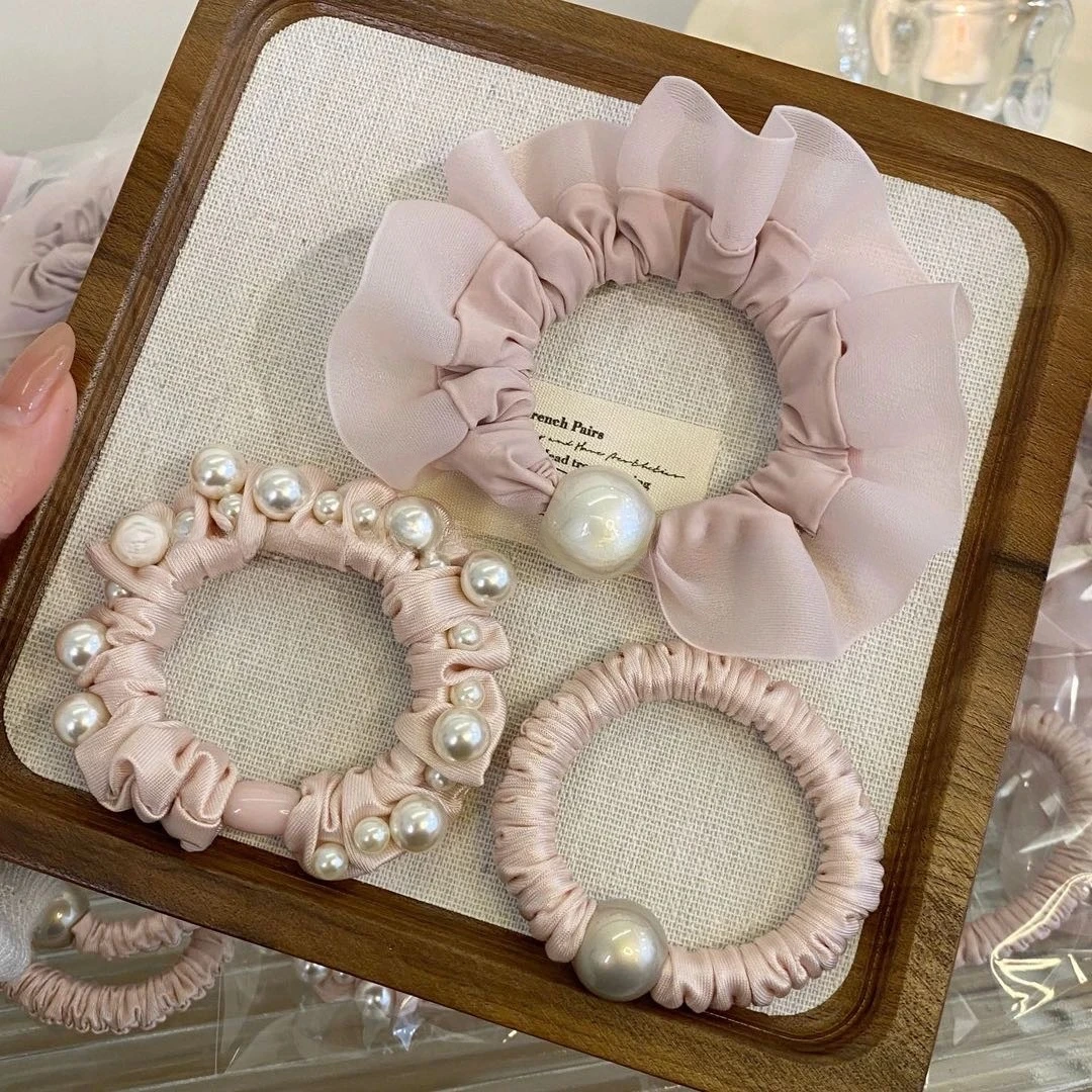 3 Pieces Scrunchies Pink Sweet Pearl Hair Ties High Elastic Hair Bands Lace Spliced Hair Ropes Patchwork Резинки Для Волос
3 Pieces Scrunchies Pink Sweet Pearl Hair Ties High Elastic Hair Bands Lace Spliced Hair Ropes Patchwork Резинки Для Волос