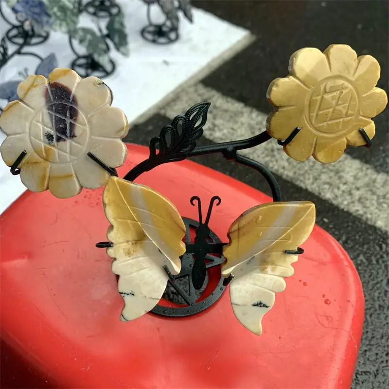 Natural Mookite Flower And Butterfly Carving Healing Stone Energy Gemstone Cute Home Decoration Gift 1PCS 
Natural Mookite Flower And Butterfly Carving Healing Stone Energy Gemstone Cute Home Decoration Gift 1PCS