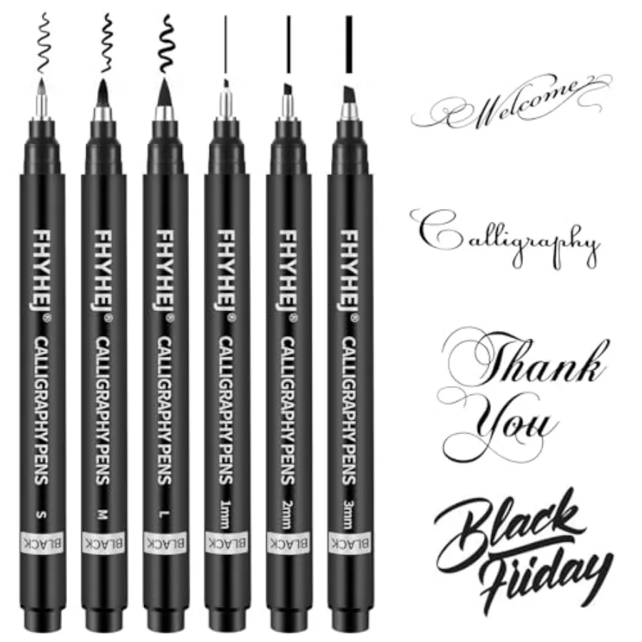 Calligraphy Pen, 6 Size Calligraphy Pens for Writing, Brush Pens Calligraphy Set for Beginners, Black Archival Ink Pens, Callig
Calligraphy Pen, 6 Size Calligraphy Pens for Writing, Brush Pens Calligraphy Set for Beginners, Black Archival Ink Pens, Callig