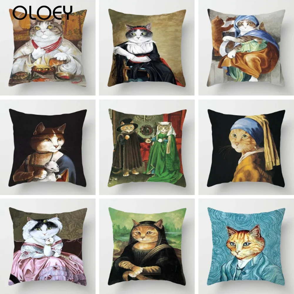 Cat Pattern Polyester Decorative Pillow Case Throw Pillowcase Chair Sofa Cushion Cover Home Sofa Square Pillowcase Decor 45*45cm
Cat Pattern Polyester Decorative Pillow Case Throw Pillowcase Chair Sofa Cushion Cover Home Sofa Square Pillowcase Decor 45*45cm