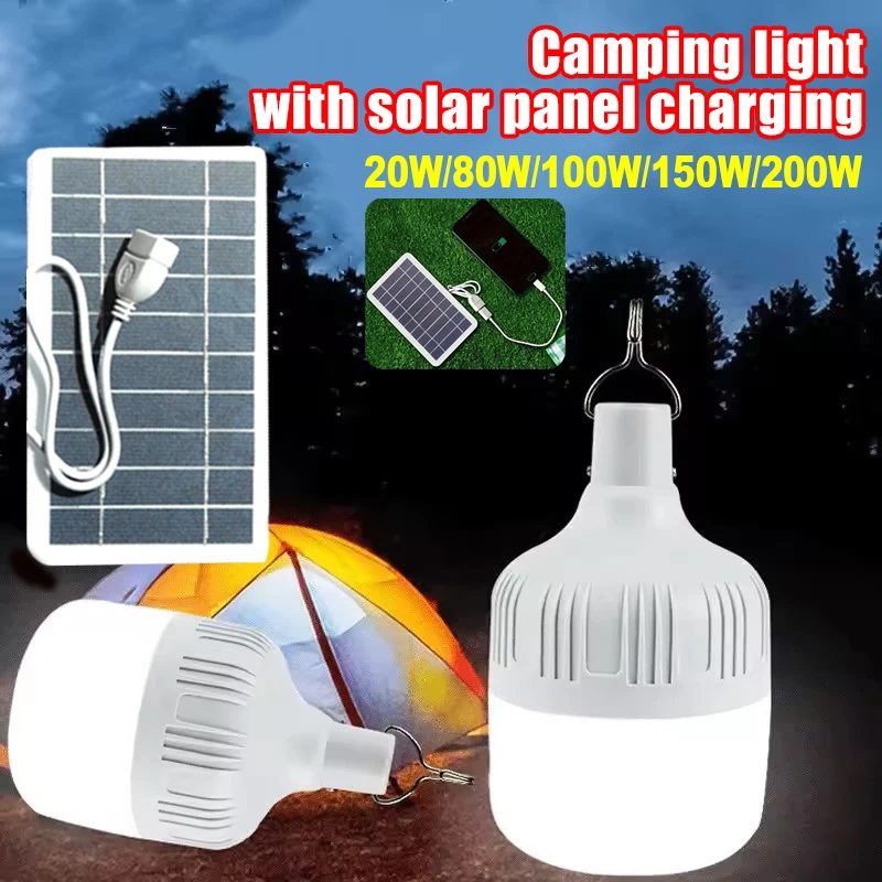 LED Emergency Lights with Solar Panel Outdoor USB Rechargeable Portable Lanterns Hanging Camping Energy Saving Bulb Garden Tent
LED Emergency Lights with Solar Panel Outdoor USB Rechargeable Portable Lanterns Hanging Camping Energy Saving Bulb Garden Tent