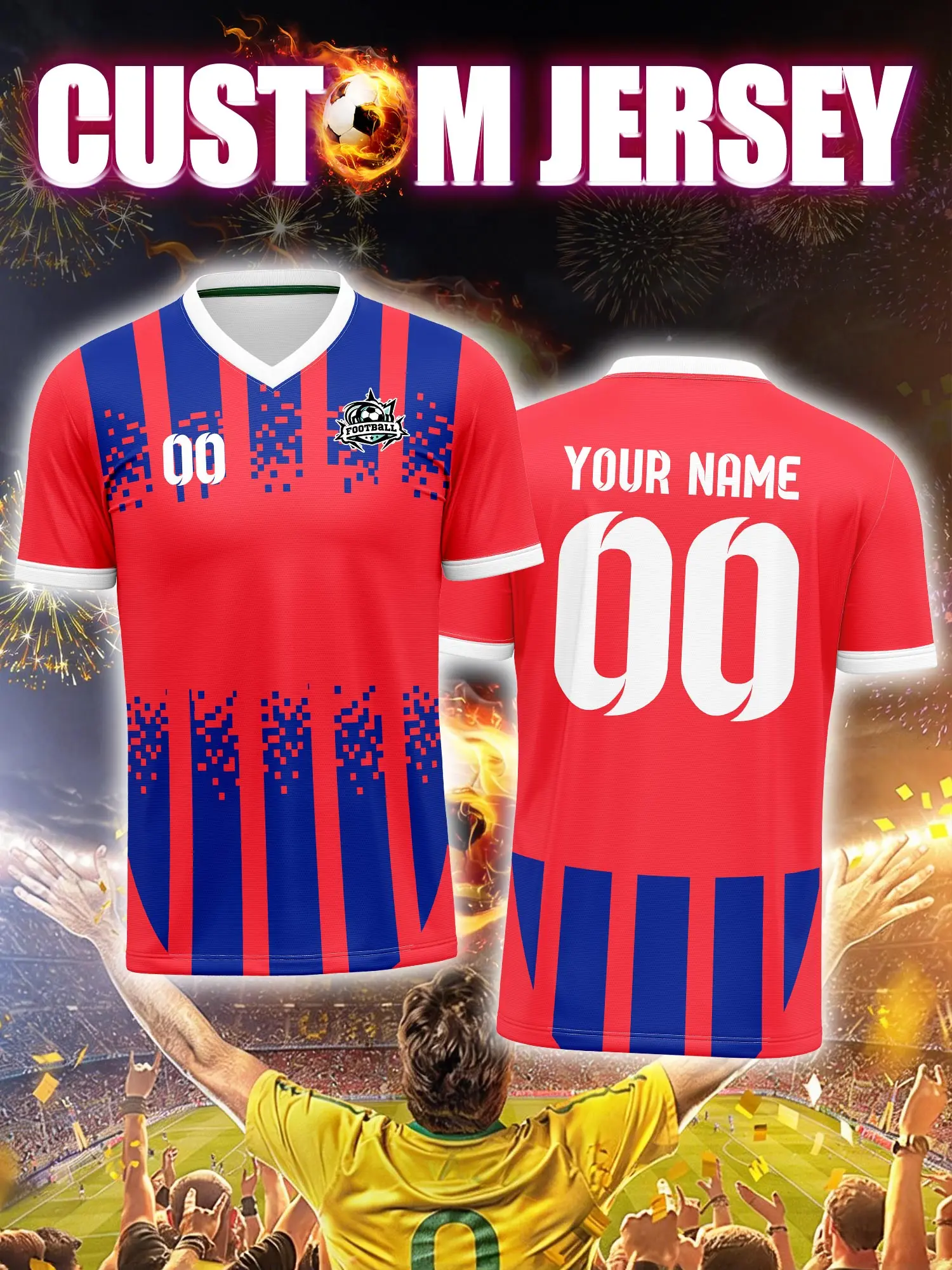 Футбольная форма на заказ с индивидуальным изображением, номером и именем, динамичная спортивная униформа для команды
Футбольная форма на заказ с индивидуальным изображением, номером и именем, динамичная спортивная униформа для команды