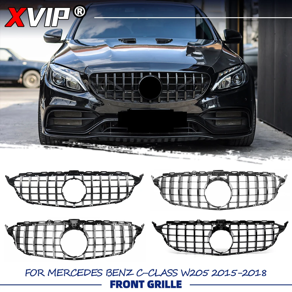 Решетка радиатора XVIP Chrome Silver GTR Style, глянцевая черная, для Mercedes-Benz C-Class W205 2015-18 C250 C300 C350 C400
Решетка радиатора XVIP Chrome Silver GTR Style, глянцевая черная, для Mercedes-Benz C-Class W205 2015-18 C250 C300 C350 C400