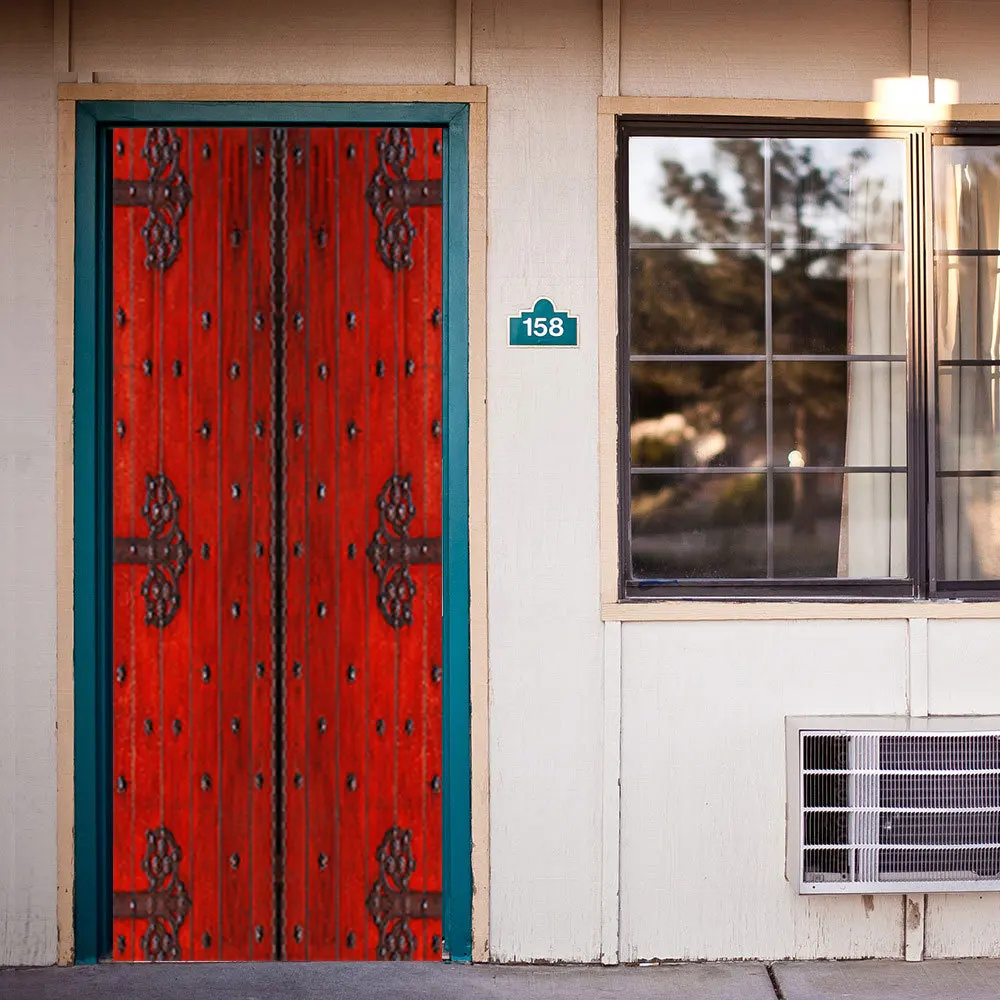 Chinese Style Wood Grain Printed Red Door Stickers Self Adhesive Oriental Wooden Design Red Door Wallpaper Home Decorations
Chinese Style Wood Grain Printed Red Door Stickers Self Adhesive Oriental Wooden Design Red Door Wallpaper Home Decorations