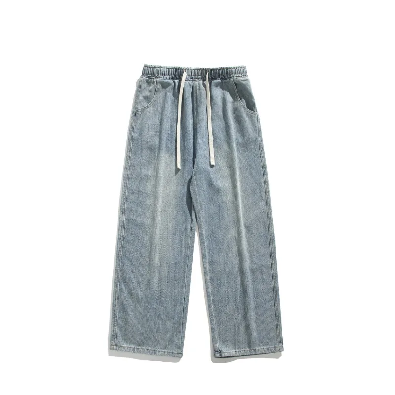 Men's Baggy Wide Leg Jeans Vintage Slub Denim Light Wash Drawstring Waist American Street All Season Casual Pants
Men's Baggy Wide Leg Jeans Vintage Slub Denim Light Wash Drawstring Waist American Street All Season Casual Pants