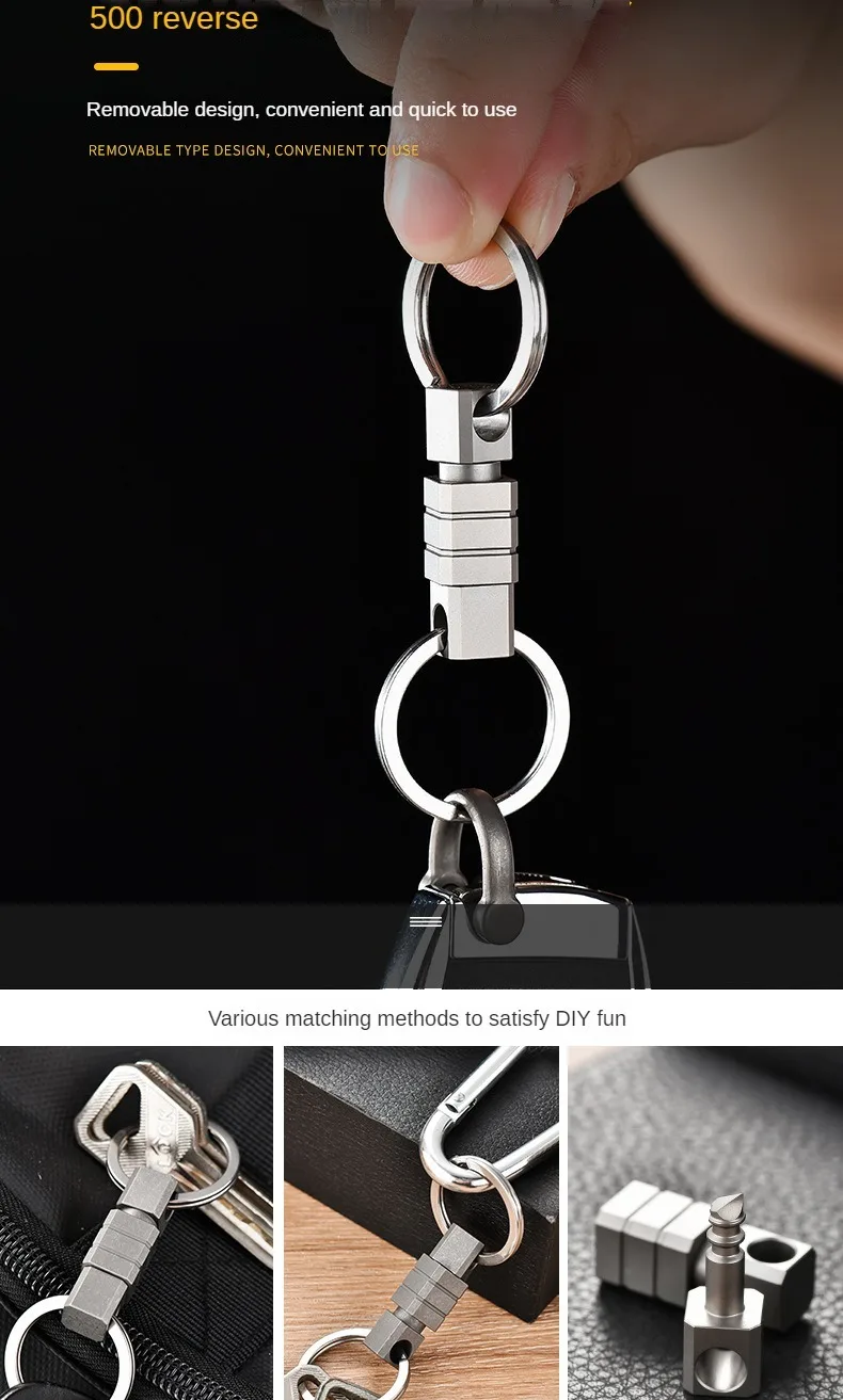 TISUR NEW YEAR SALE pure titanium key chain Titanium alloy two-way key ring Creative spring key ring rotary key chain
TISUR NEW YEAR SALE pure titanium key chain Titanium alloy two-way key ring Creative spring key ring rotary key chain