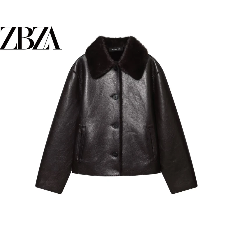 Double-Sided Wear Leather And Fur Jacket ZR Wind Commuter Versatile Women's Short Outerwear Polyester Fiber Warmth for Youth
Double-Sided Wear Leather And Fur Jacket ZR Wind Commuter Versatile Women's Short Outerwear Polyester Fiber Warmth for Youth