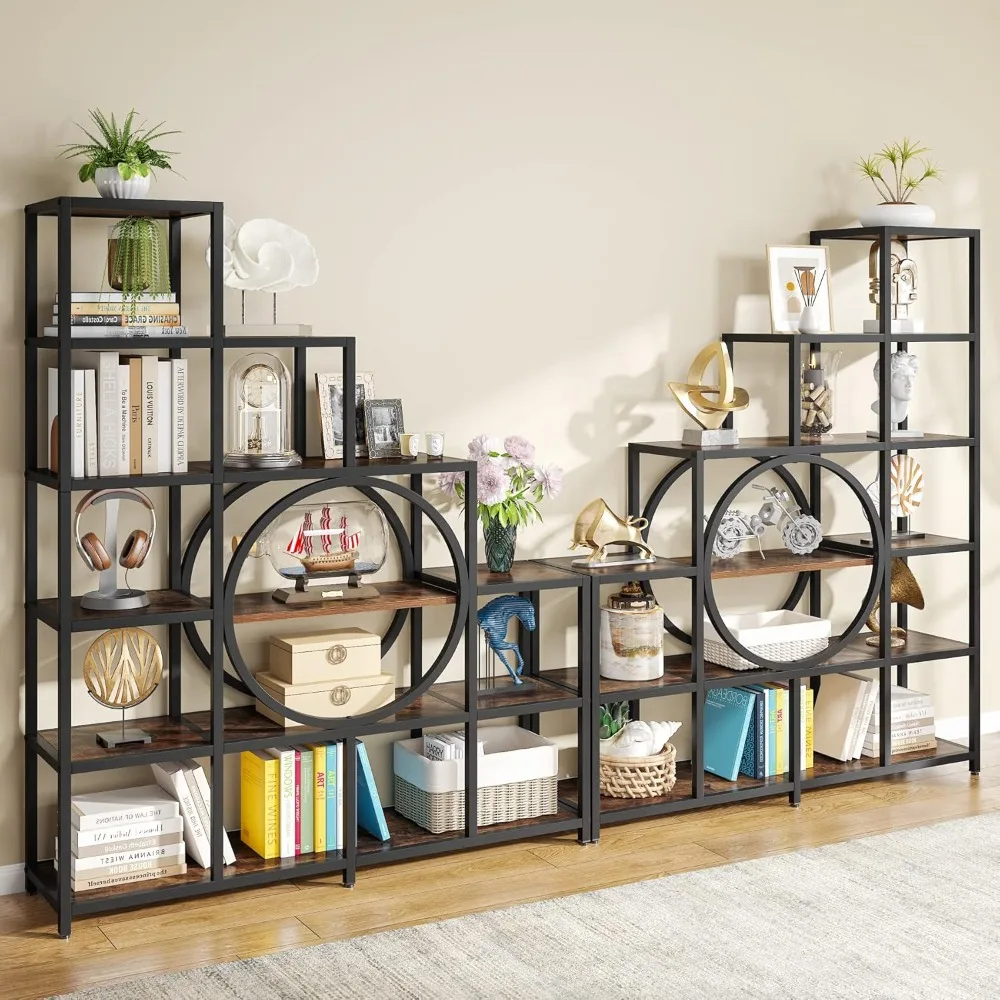 16 Shelves Bookshelf, Industrial Freestanding Ladder Corner Bookshelf 12 Cubes Stepped Etagere , Rustic Brown (2PCS),Bookcases
16 Shelves Bookshelf, Industrial Freestanding Ladder Corner Bookshelf 12 Cubes Stepped Etagere , Rustic Brown (2PCS),Bookcases