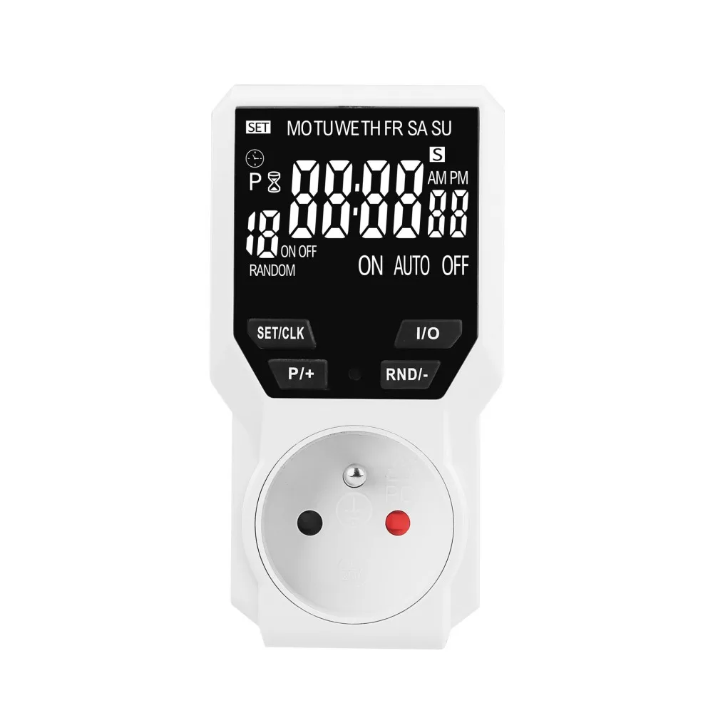 AC230V 16A Digital Timer Switch Programmable Electronic Timing Socket Outlet Appliance Time Control Timed Countdown EU Plug
AC230V 16A Digital Timer Switch Programmable Electronic Timing Socket Outlet Appliance Time Control Timed Countdown EU Plug