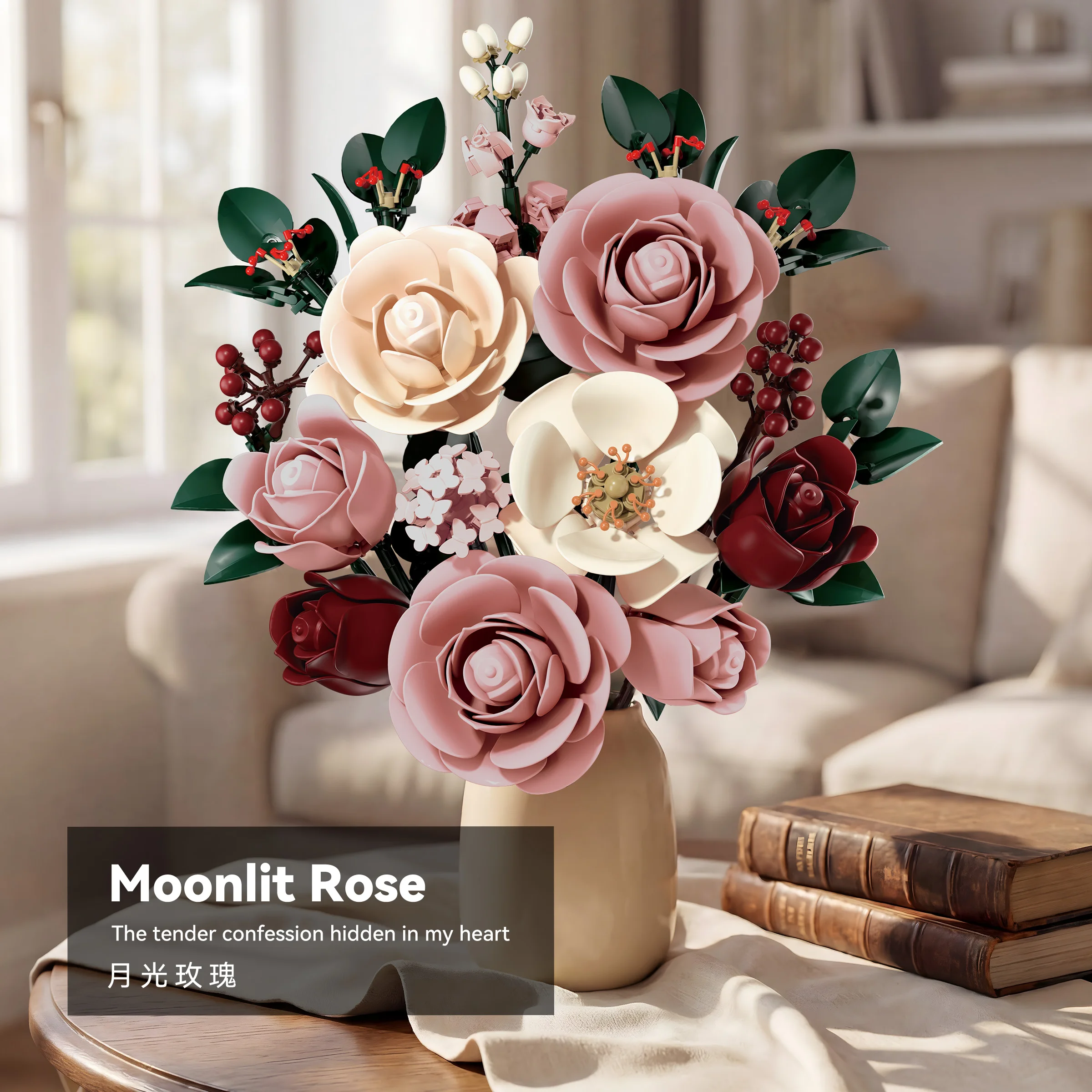 Pink Roses Bouquet Building Set Artificial Flowers Plants Home Office Room Decor Valentines Day Christmas Gifts for Adults Women
Pink Roses Bouquet Building Set Artificial Flowers Plants Home Office Room Decor Valentines Day Christmas Gifts for Adults Women