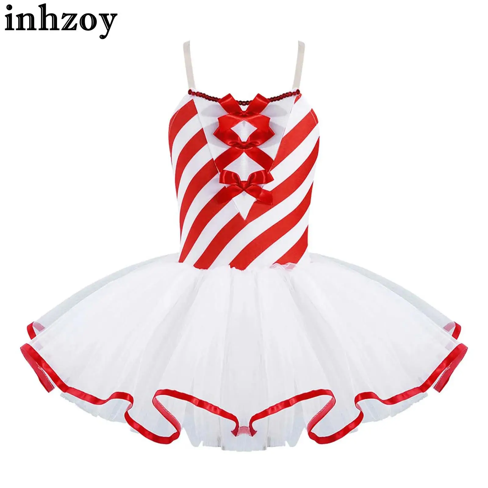 Kids Girls Candy Cane Figure Ice Skating Dance Tutu Dress Leotard Bowknot Adorned Stripe Print Christmas Mrs Santa Costume
Kids Girls Candy Cane Figure Ice Skating Dance Tutu Dress Leotard Bowknot Adorned Stripe Print Christmas Mrs Santa Costume