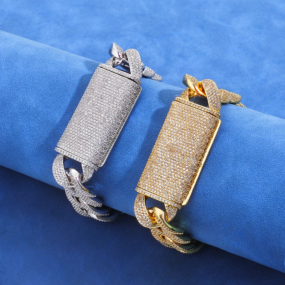 17.5mm Iced Out 5A CZ Zircon Cuban Link Chain Brass Gold /Silver Plated Necklace Bracelet Hip Hop Men Rapper Bling Jewelry Gift
17.5mm Iced Out 5A CZ Zircon Cuban Link Chain Brass Gold /Silver Plated Necklace Bracelet Hip Hop Men Rapper Bling Jewelry Gift
