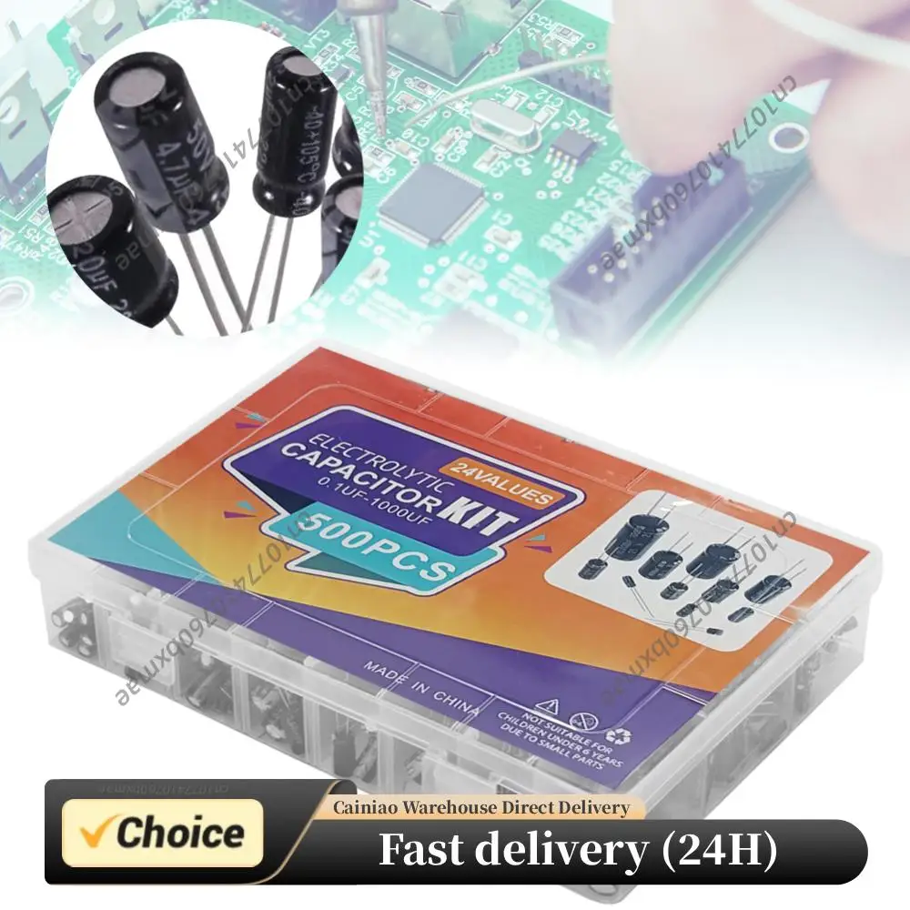 500Pcs 24Values 16-50V 0.1-1000uF Aluminum Electrolytic Capacitor Assorted Assortment Kit Electrolytic Capacitor Assortment Kit
500Pcs 24Values 16-50V 0.1-1000uF Aluminum Electrolytic Capacitor Assorted Assortment Kit Electrolytic Capacitor Assortment Kit