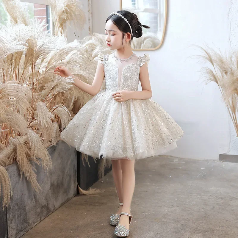 Sequined Tulle Children's Princess Wedding Dresses Flower Girls Evening Party Dress for kids Baby Pageant First Communion Gowns
Sequined Tulle Children's Princess Wedding Dresses Flower Girls Evening Party Dress for kids Baby Pageant First Communion Gowns